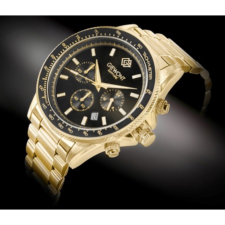 Zegarek Męski Giewont Chronograph Sapphire Złoto Czarny GW3520-B4