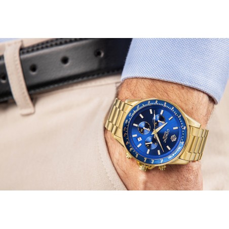 Zegarek Męski Giewont Chronograph Sapphire Złoto Niebieski GW3520-B5
