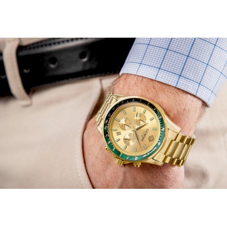 Zegarek Męski Giewont Chronograph Sapphire Złoto Zielony GW3520-B6