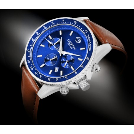 Zegarek Męski Giewont Chronograph Sapphire Brązowo Niebieski GW3520-A5