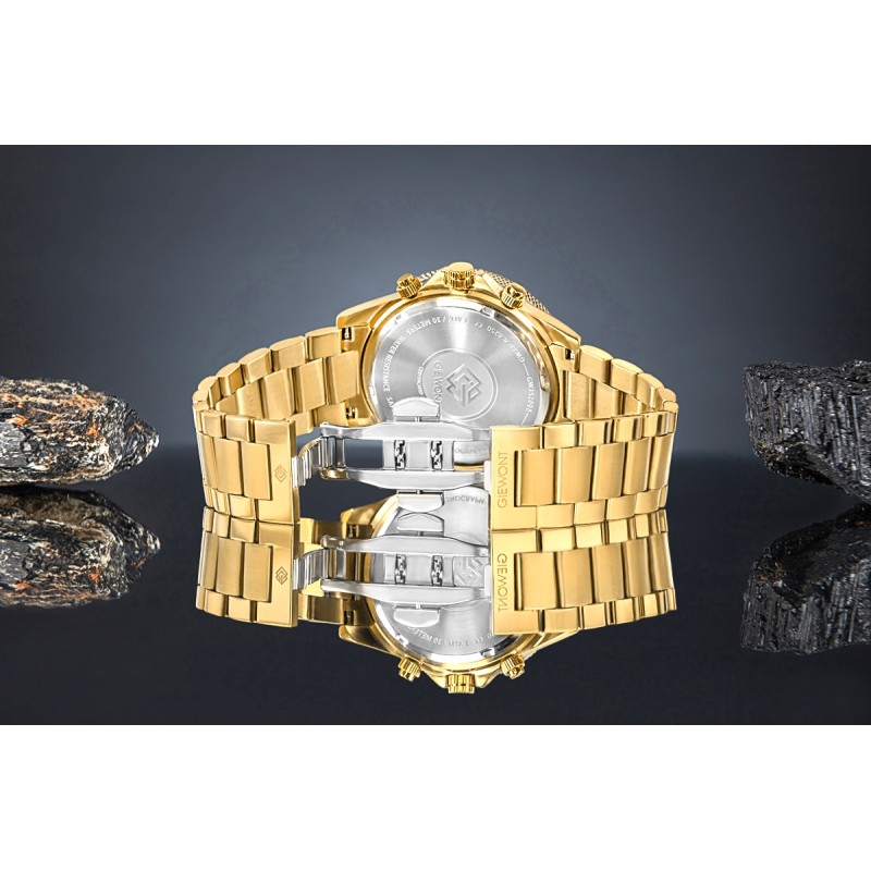 Zegarek Męski Giewont Chronograph Sapphire Złoto Zielony GW3520-B6