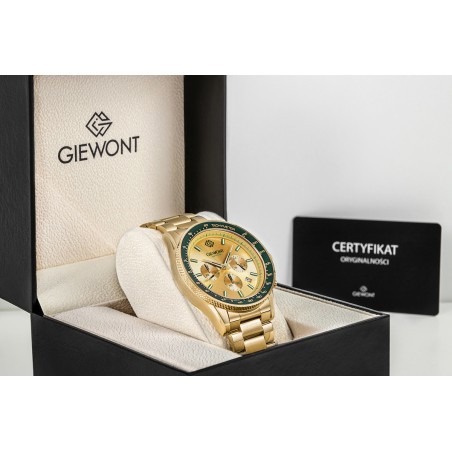 Zegarek Męski Giewont Chronograph Sapphire Złoto Zielony GW3520-B6