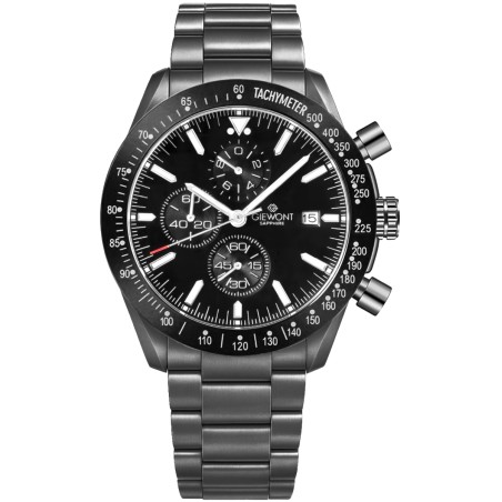 Zegarek Męski Giewont Chronograph Sapphire Czarny GW8720-B1