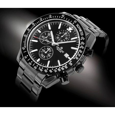 Zegarek Męski Giewont Chronograph Sapphire Czarny GW8720-B1