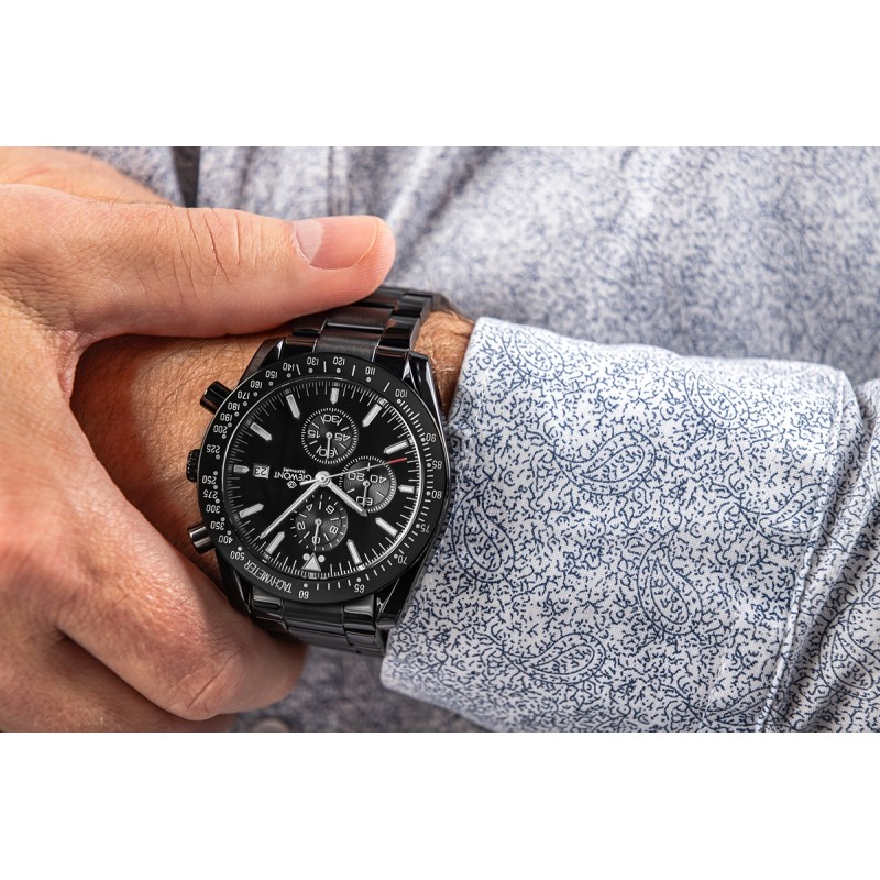 Zegarek Męski Giewont Chronograph Sapphire Czarny GW8720-B1