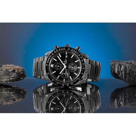 Zegarek Męski Giewont Chronograph Sapphire Czarny GW8720-B1
