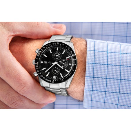 Zegarek Męski Giewont Chronograph Sapphire Srebrno Czarny GW8720-B2