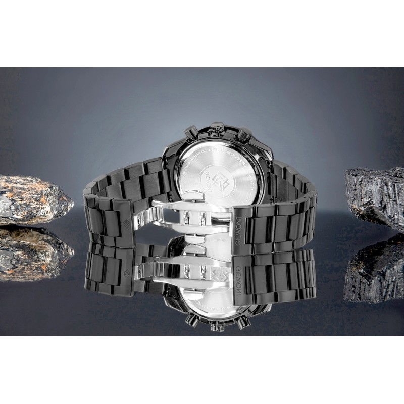 Zegarek Męski Giewont Chronograph Sapphire Czarny GW8720-B1