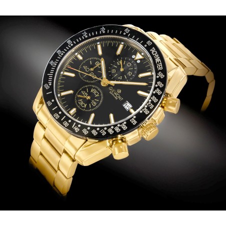 Zegarek Męski Giewont Chronograph Sapphire Złoto Czarny GW8720-B4