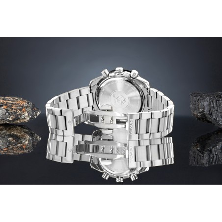 Zegarek Męski Giewont Chronograph Sapphire Srebrno Czarny GW8720-B2