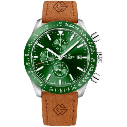 Zegarek Męski Giewont Chronograph Sapphire Brązowo Zielony GW8720-A3