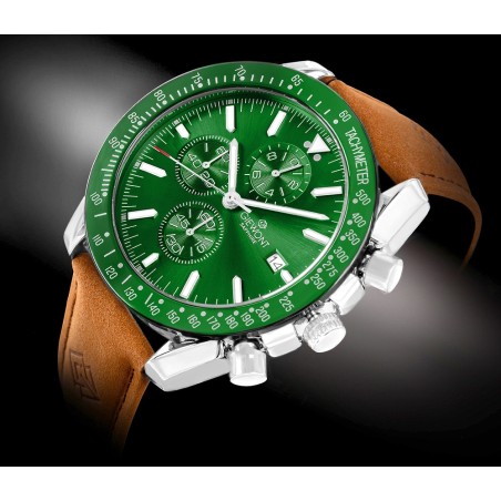 Zegarek Męski Giewont Chronograph Sapphire Brązowo Zielony GW8720-A3