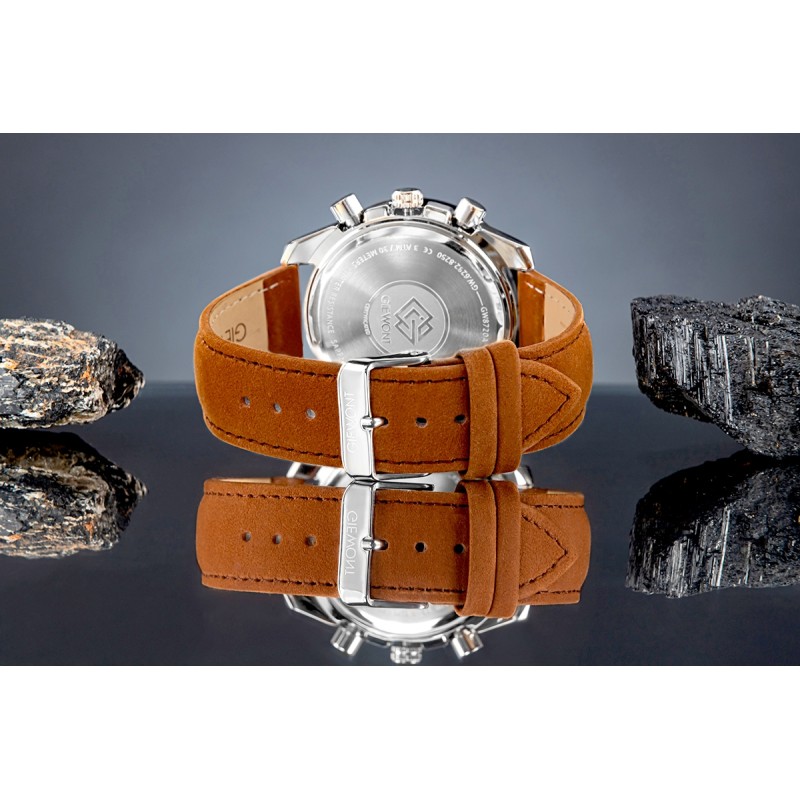 Zegarek Męski Giewont Chronograph Sapphire Brązowo Zielony GW8720-A3