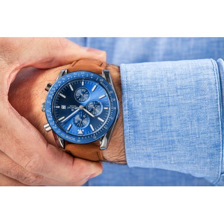 Zegarek Męski Giewont Chronograph Sapphire Brązowo Niebieski GW8720-A2