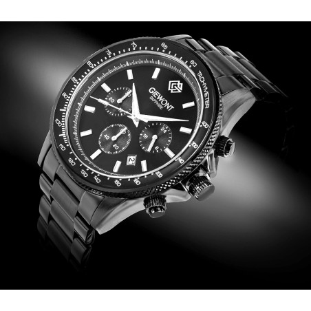 Zegarek Męski Giewont Chronograph Sapphire Czarny GW3520-B1