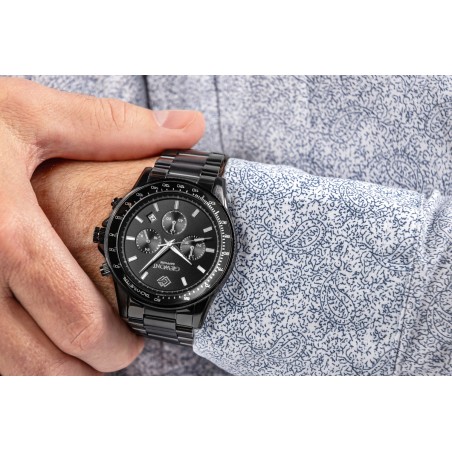 Zegarek Męski Giewont Chronograph Sapphire Czarny GW3520-B1