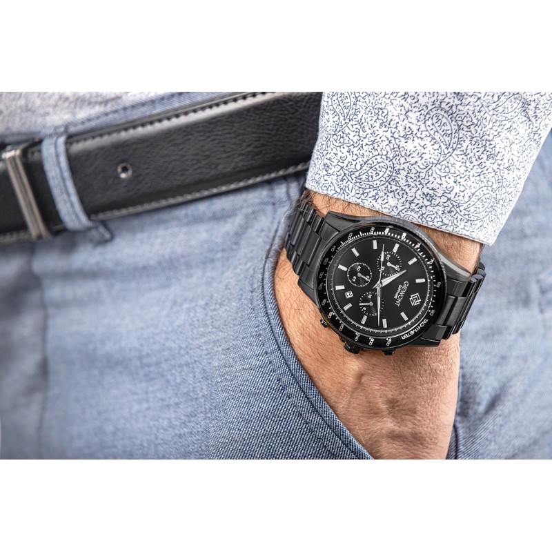 Zegarek Męski Giewont Chronograph Sapphire Czarny GW3520-B1