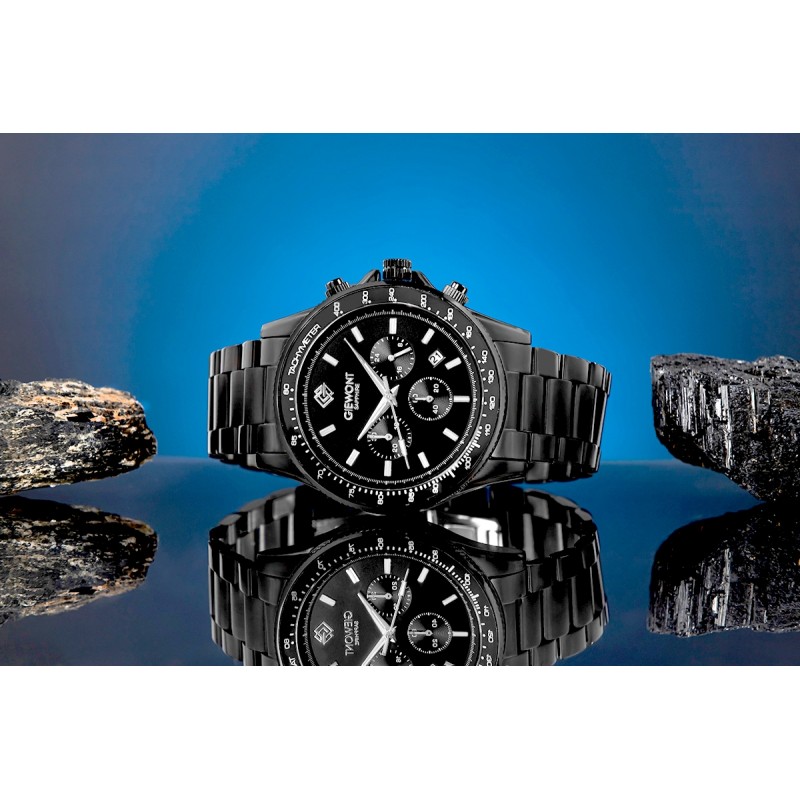 Zegarek Męski Giewont Chronograph Sapphire Czarny GW3520-B1