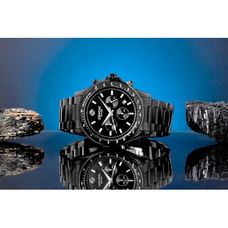 Zegarek Męski Giewont Chronograph Sapphire Czarny GW3520-B1