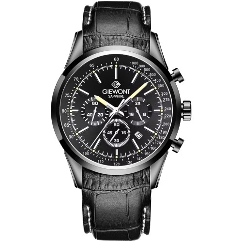 Zegarek Męski Giewont Chronograph Sapphire Czarny GW7650-A4