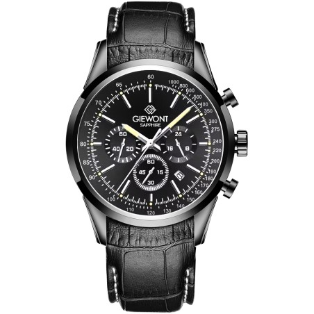 Zegarek Męski Giewont Chronograph Sapphire Czarny GW7650-A4