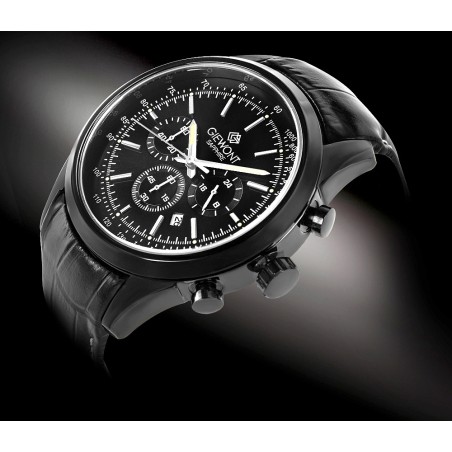 Zegarek Męski Giewont Chronograph Sapphire Czarny GW7650-A4