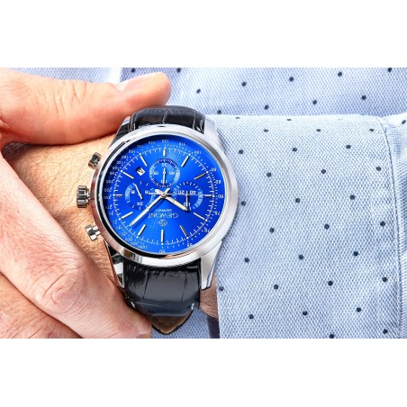 Zegarek Męski Giewont Chronograph Sapphire Srebrno Niebieski GW7650-A3
