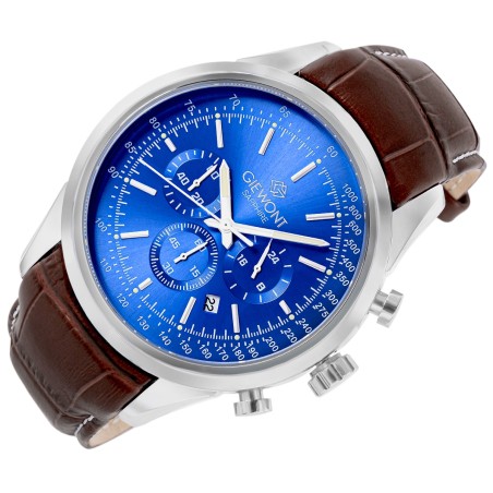 Zegarek Męski Giewont Chronograph Sapphire Srebrno Niebieski GW7650-A5