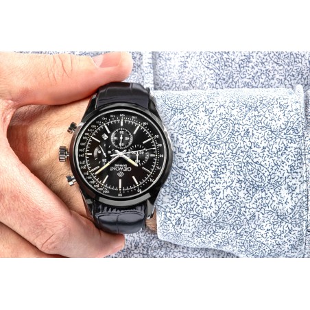 Zegarek Męski Giewont Chronograph Sapphire Czarny GW7650-A4