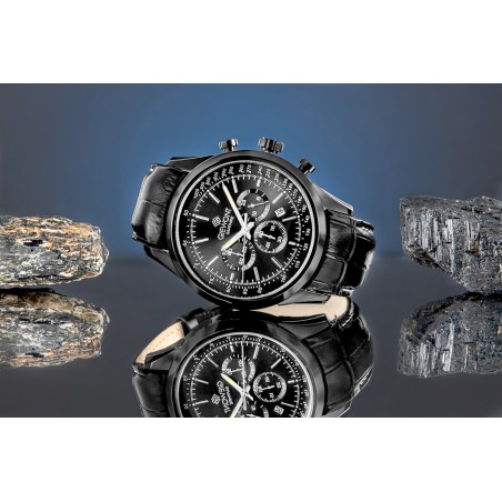 Zegarek Męski Giewont Chronograph Sapphire Czarny GW7650-A4