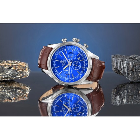 Zegarek Męski Giewont Chronograph Sapphire Srebrno Niebieski GW7650-A5