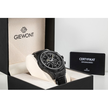 Zegarek Męski Giewont Chronograph Sapphire Czarny GW7650-A4