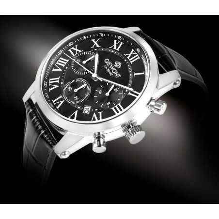 Zegarek Męski Giewont Chronograph Sapphire Srebrno Czarny GW6260-A2