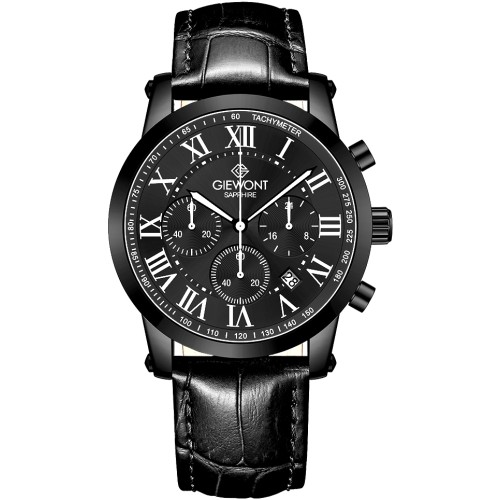 Zegarek Męski Giewont Chronograph Sapphire Czarny GW6260-A3