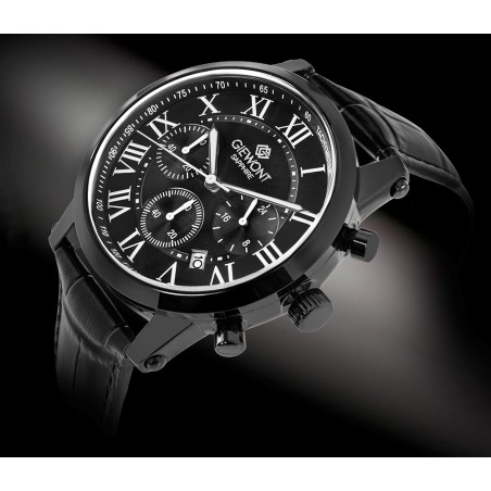 Zegarek Męski Giewont Chronograph Sapphire Czarny GW6260-A3