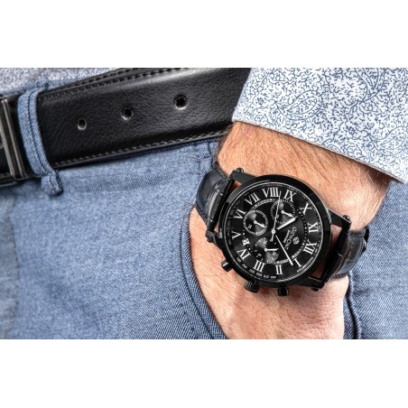 Zegarek Męski Giewont Chronograph Sapphire Czarny GW6260-A3