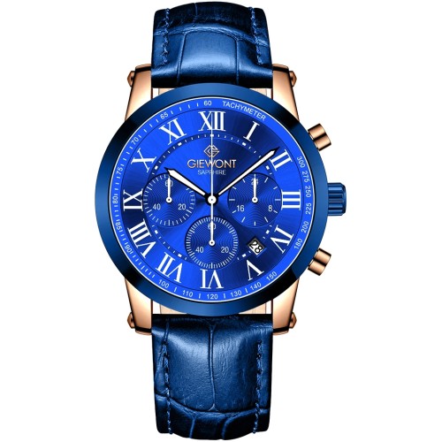 Zegarek Męski Giewont Chronograph Sapphire Miedziano Niebieski GW6260-A5