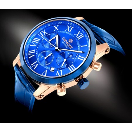 Zegarek Męski Giewont Chronograph Sapphire Miedziano Niebieski GW6260-A5