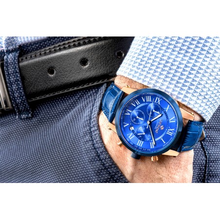 Zegarek Męski Giewont Chronograph Sapphire Miedziano Niebieski GW6260-A5