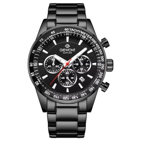 Zegarek Męski Giewont Chronograph Sapphire Czarny GW9140-B2