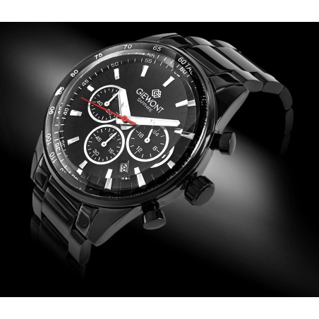 Zegarek Męski Giewont Chronograph Sapphire Czarny GW9140-B2