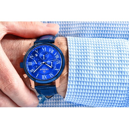 Zegarek Męski Giewont Chronograph Sapphire Miedziano Niebieski GW6260-A5