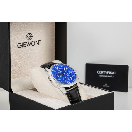 Zegarek Męski Giewont Chronograph Sapphire Srebrno Niebieski GW6260-A4