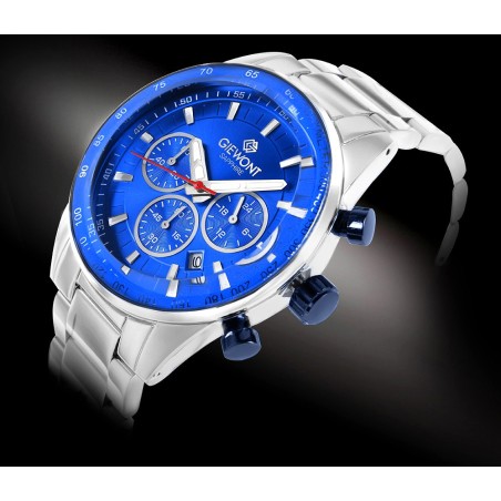 Zegarek Męski Giewont Chronograph Sapphire Srebrno Niebieski GW9140-B3