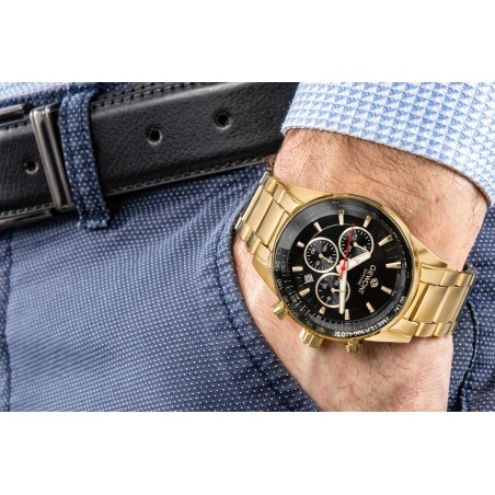 Zegarek Męski Giewont Chronograph Sapphire Złoto Czarny GW9140-B4