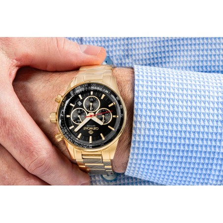 Zegarek Męski Giewont Chronograph Sapphire Złoto Czarny GW9140-B4
