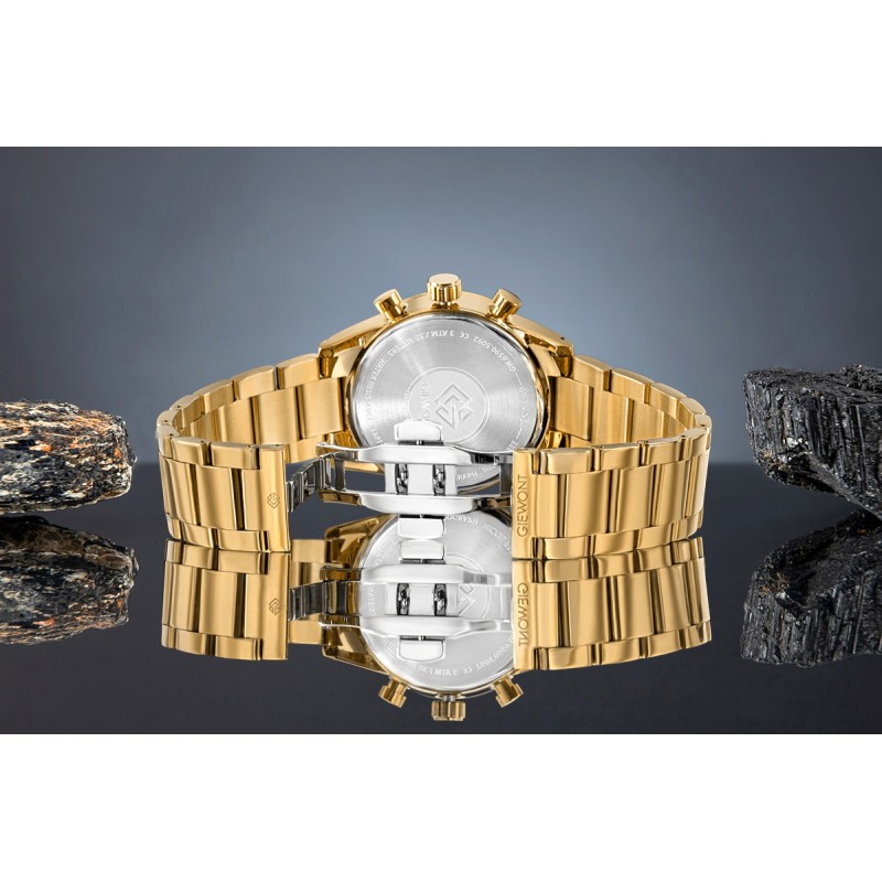 Zegarek Męski Giewont Chronograph Sapphire Złoto Czarny GW9140-B4