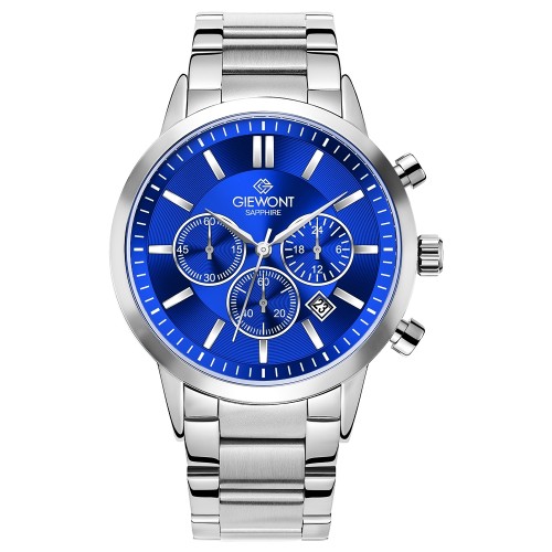 Zegarek Męski Giewont Chronograph Sapphire Srebrno Niebieski GW8510-B3