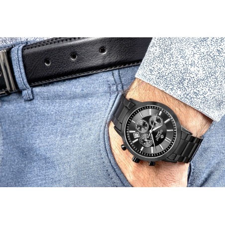 Zegarek Męski Giewont Chronograph Sapphire Czarny GW8510-B2