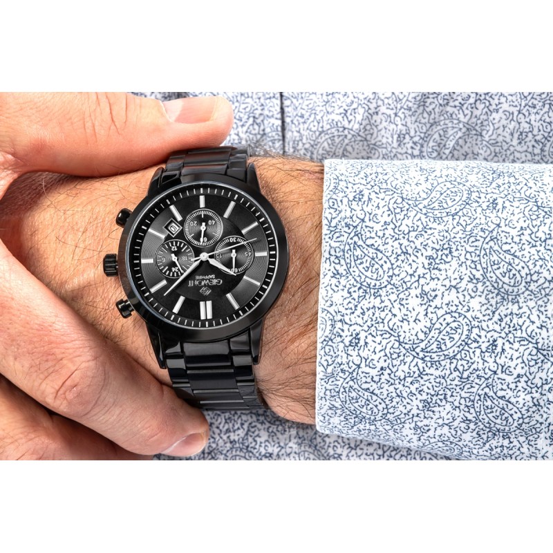 Zegarek Męski Giewont Chronograph Sapphire Czarny GW8510-B2